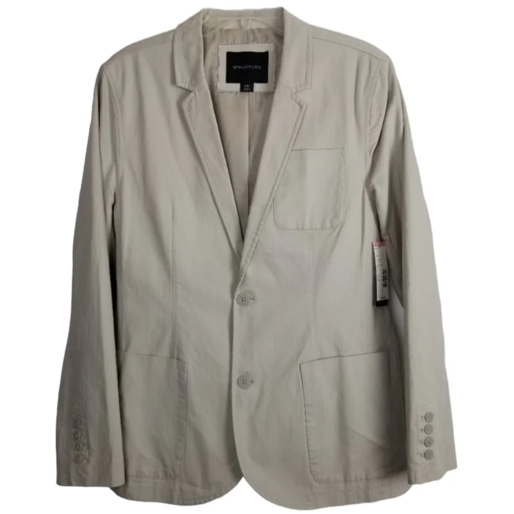 Structure Mens Modern Fit Smart Casual Sport Coat Size Medium Two Button Preppy